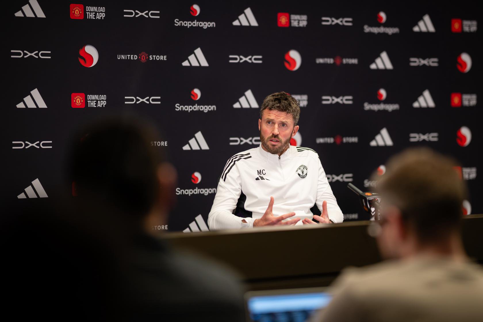 When is Carrick's pre-Leeds press conference?