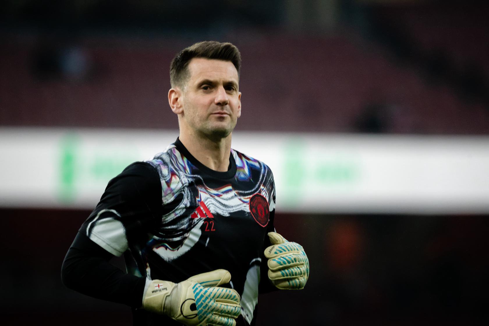 Tom Heaton warming up before a game.
