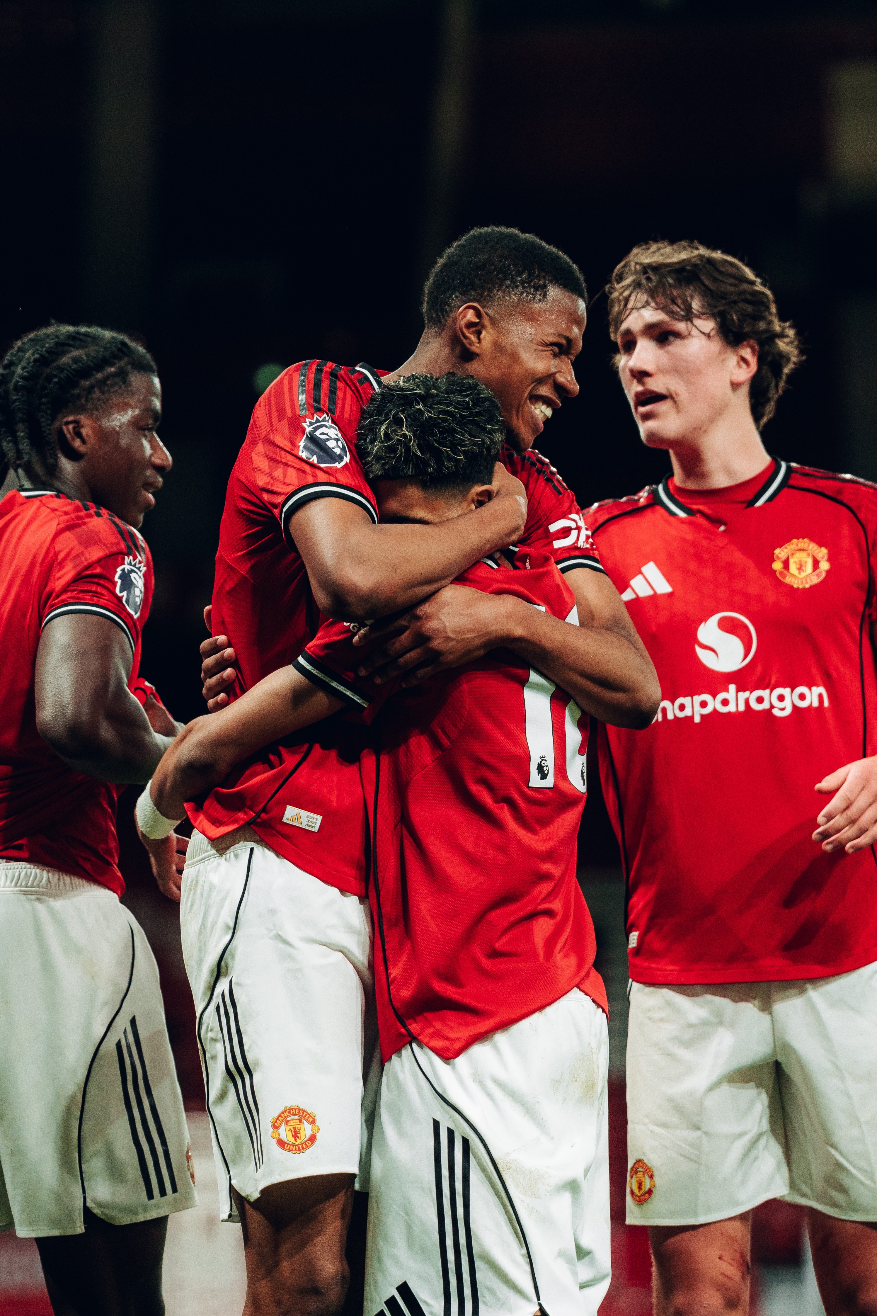Chido Obi and JJ Gabriel celebrating a goal in the FA Youth Cup