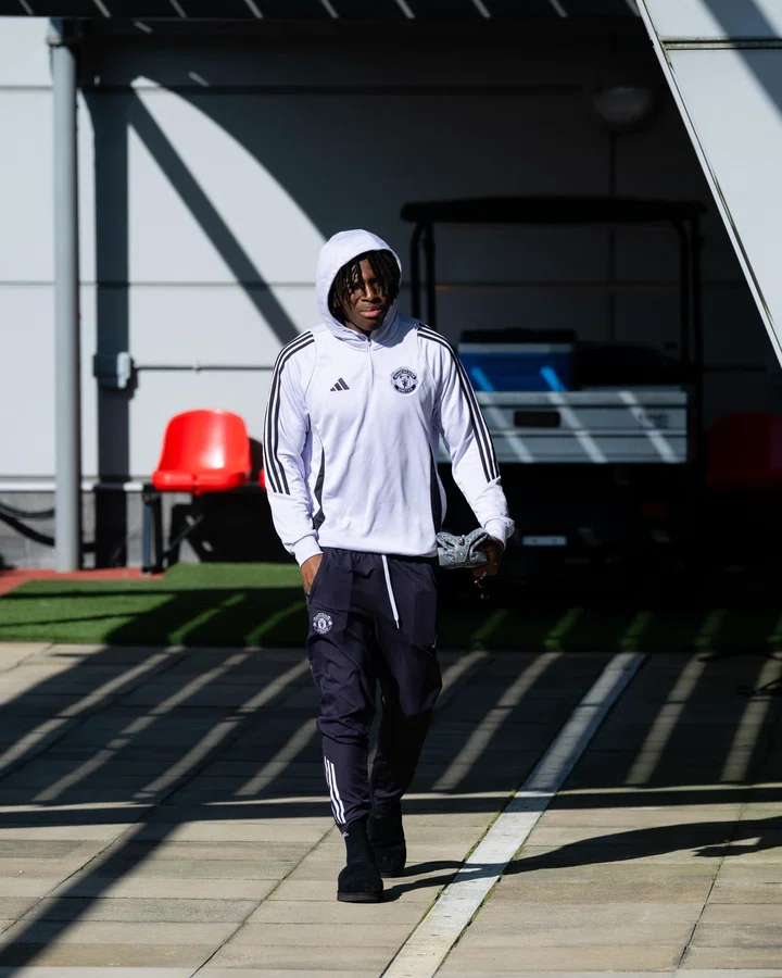 Image: Patrick Dorgu at Carrington arriving
