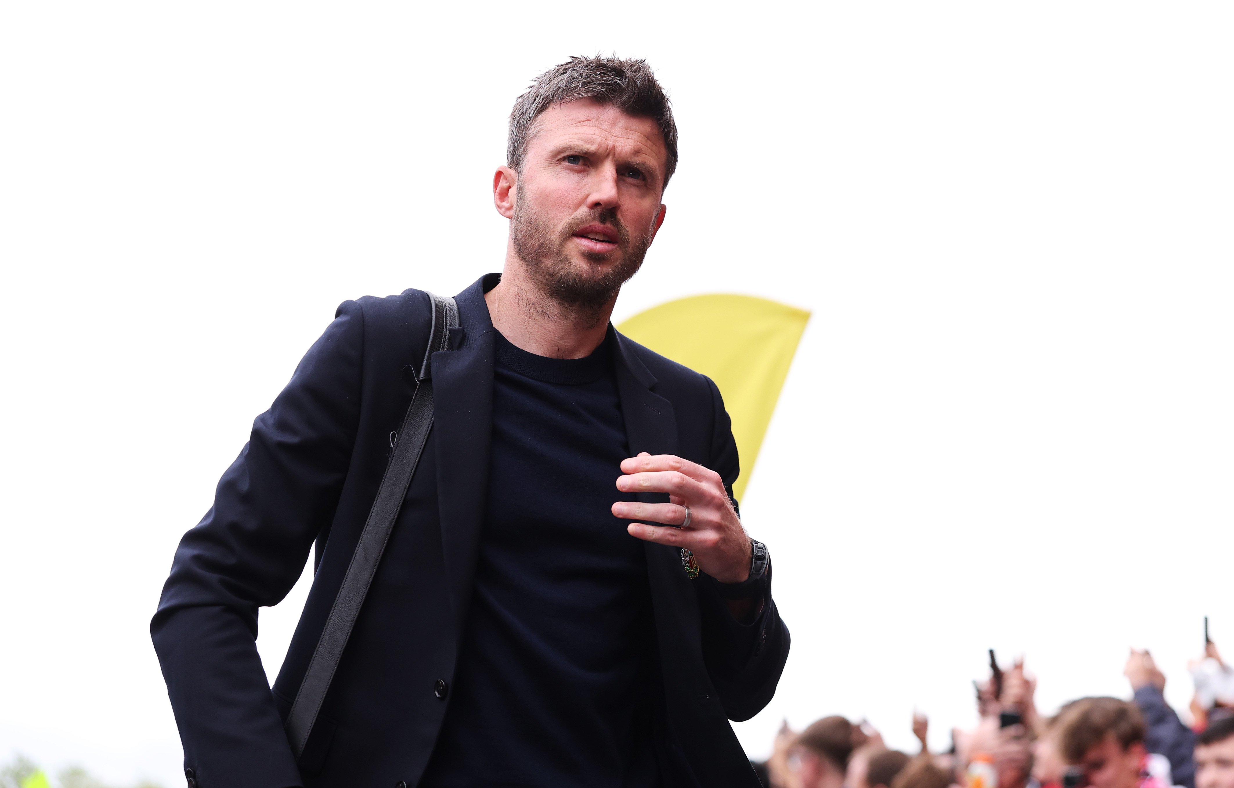 Image: Michael Carrick arrives for Liverpool game 3 May