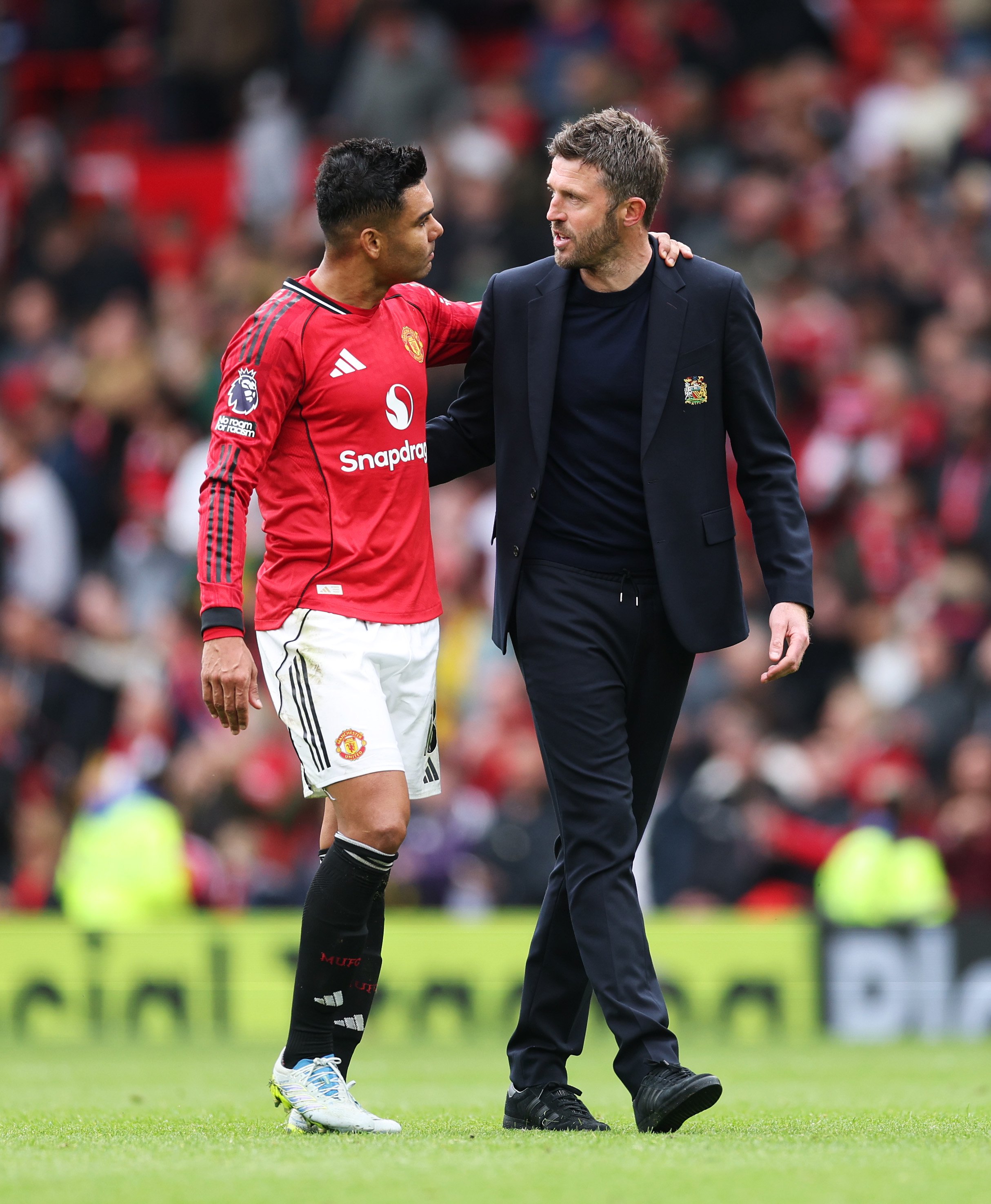 Image: Carrick and Casemiro at Old Trafford