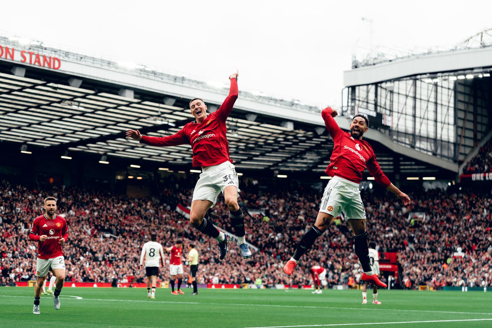 Benjamin Sesko and Matheus Cunha goal celebration v Liverpool.