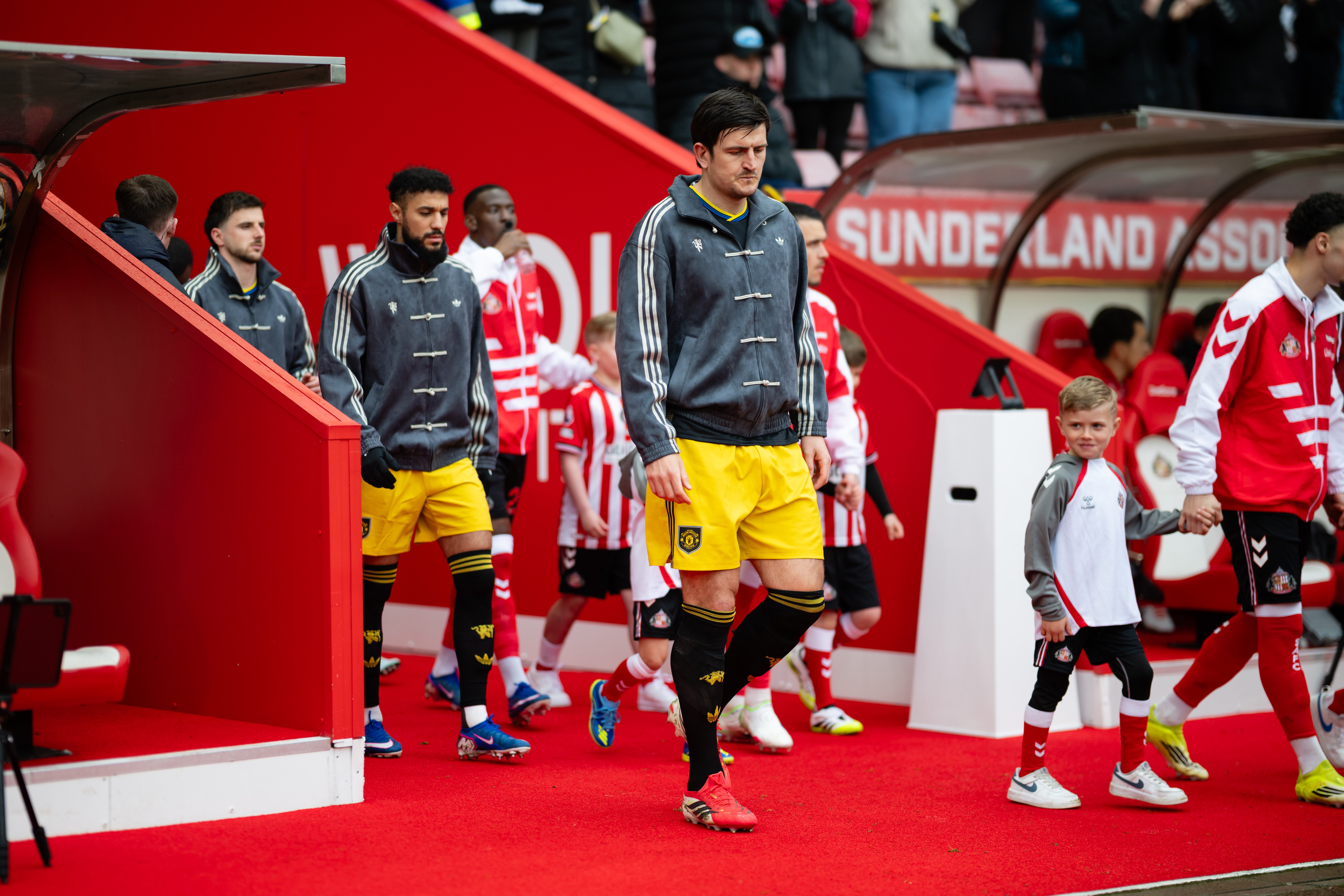 Harry Maguire walking out at Sunderland