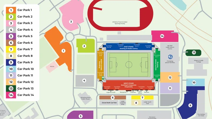 Leigh Sports Village Car Parking Map Image