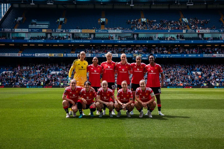 United Women team picture before away game v Chelsea | 16 May 2026