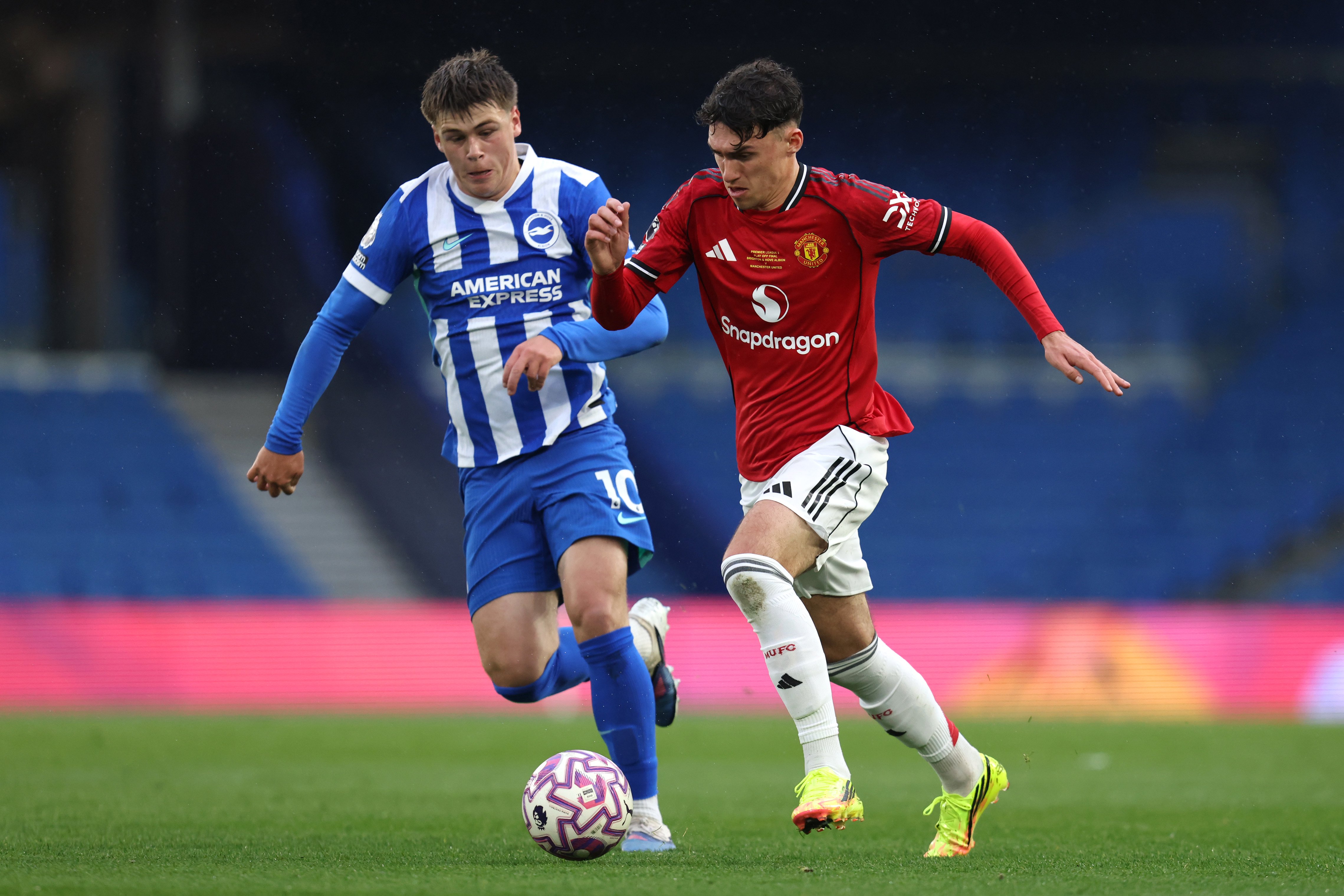 James Scanlon in action for Man Utd Under 21s v Brighton