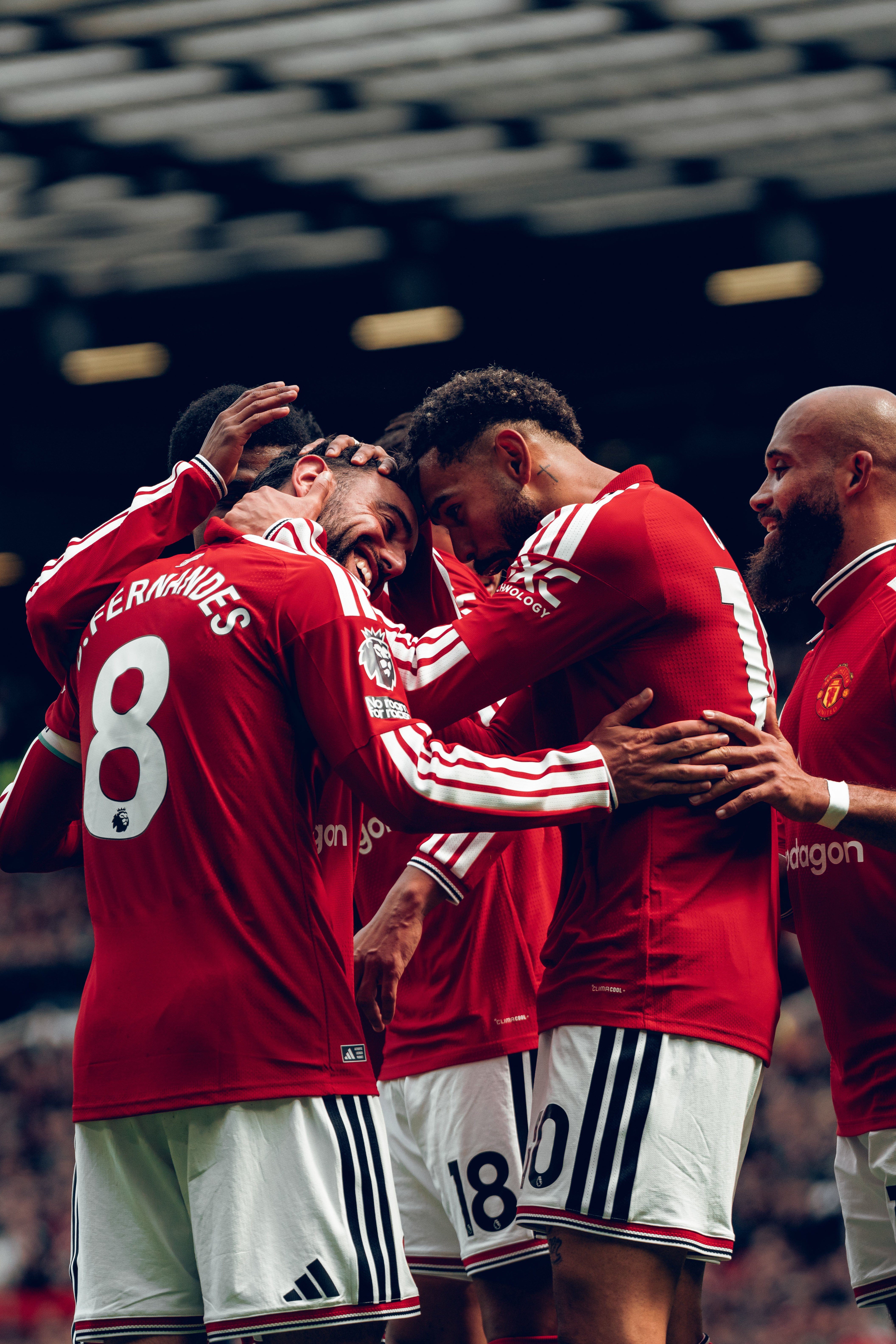 Bruno Fernandes mobbed after assist number 20