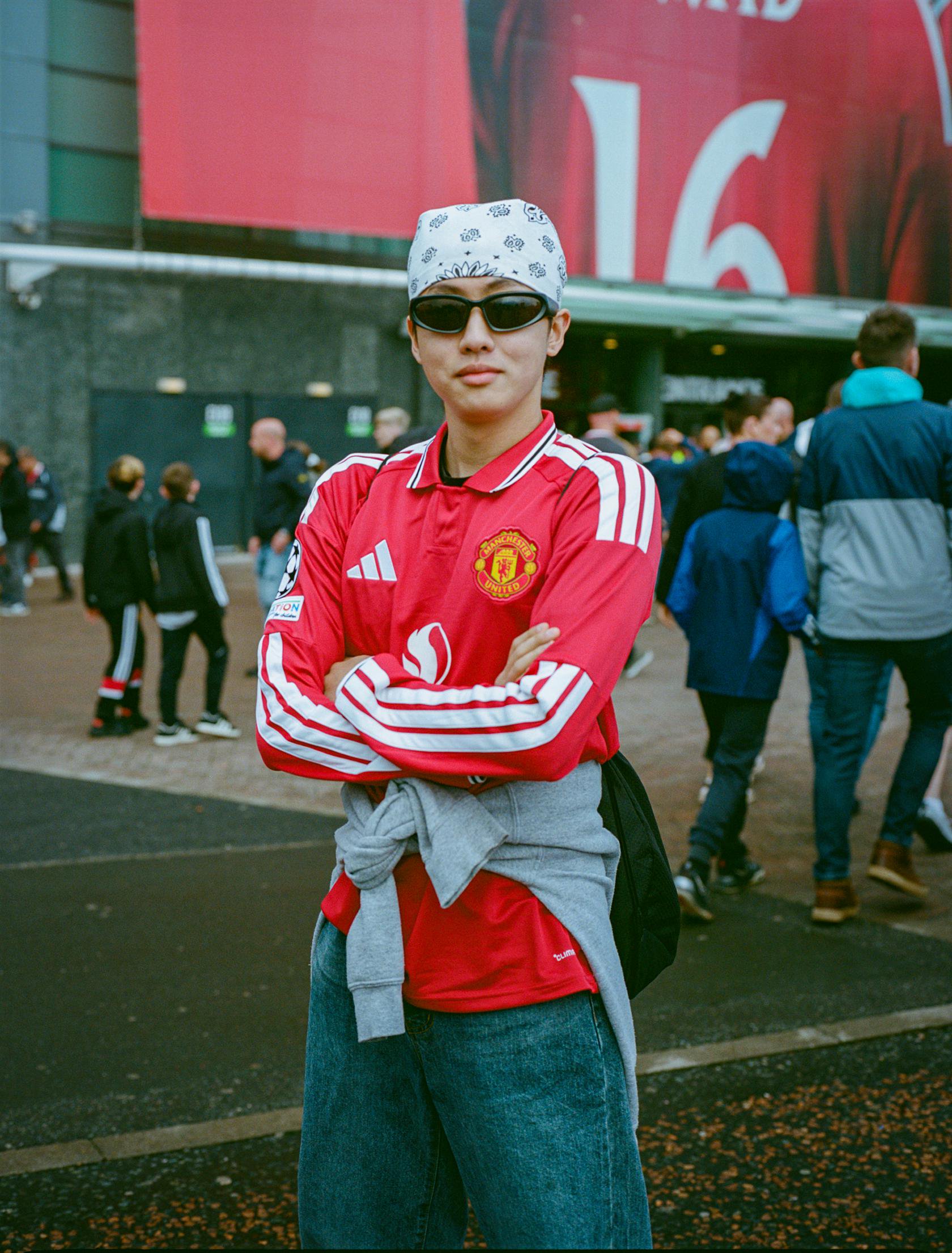 A fan wearing the new shirt