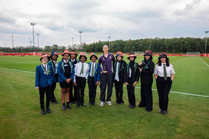 Foundation image - Phallon Tullis-Joyce receives PFA Community Champion award from Man Utd Foundation participants