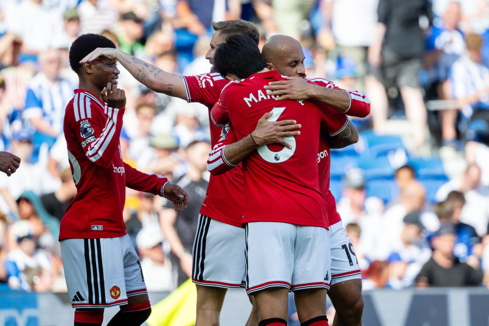 Bryan Mbeumo celebrates his goal against Brighton
