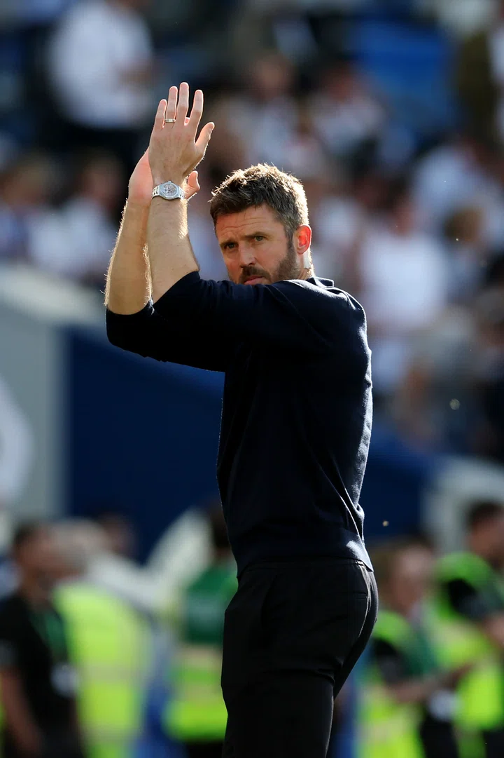 Image of Michael Carrick clapping fans after win away to Brighton | 24 May 2026