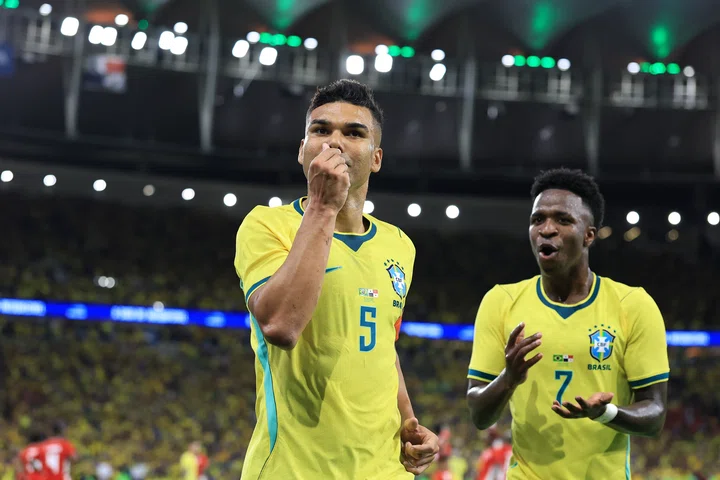 Casemiro celebrates against Panama