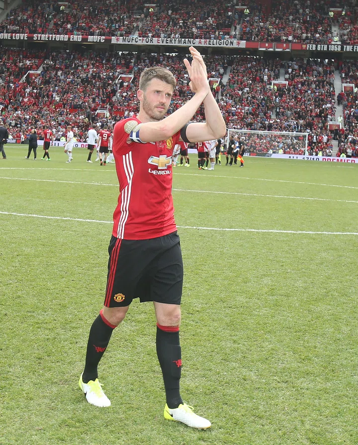Michael Carrick salutes fans at Testimonial