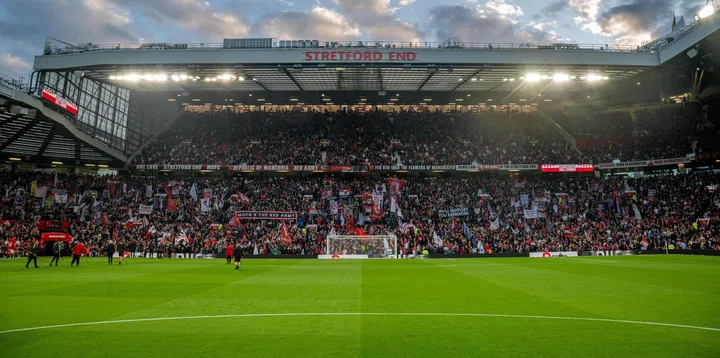 Old Trafford interior shot of the Stretford End