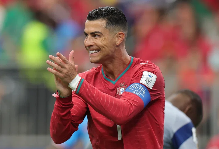 Cristiano Ronaldo playing for Portugal at the World Cup