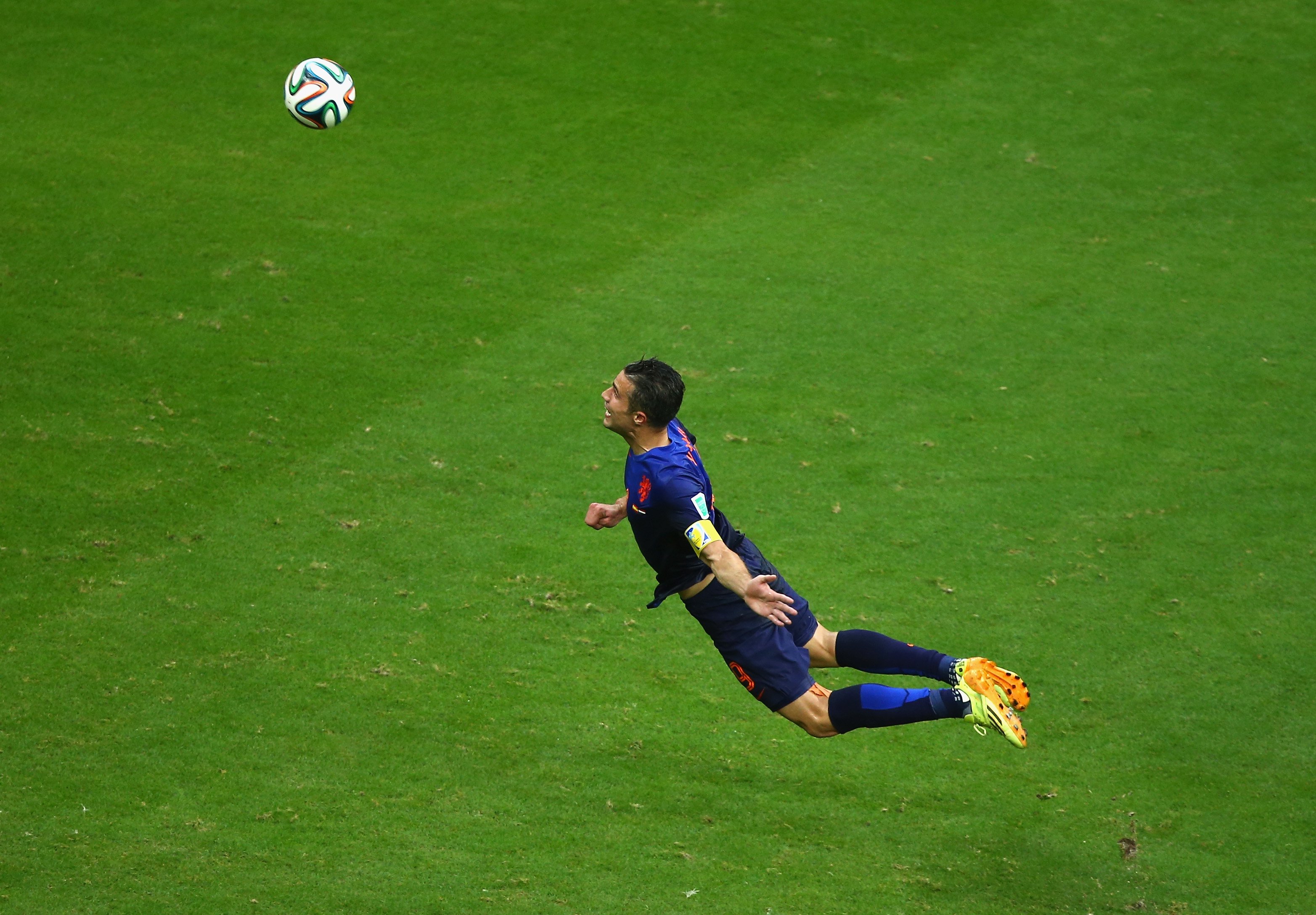 Robin van Persie's iconic diving header against Spain at World Cup 2014