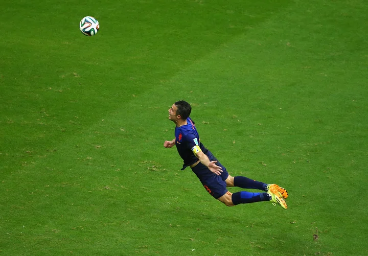 Robin van Persie's iconic diving header against Spain at World Cup 2014
