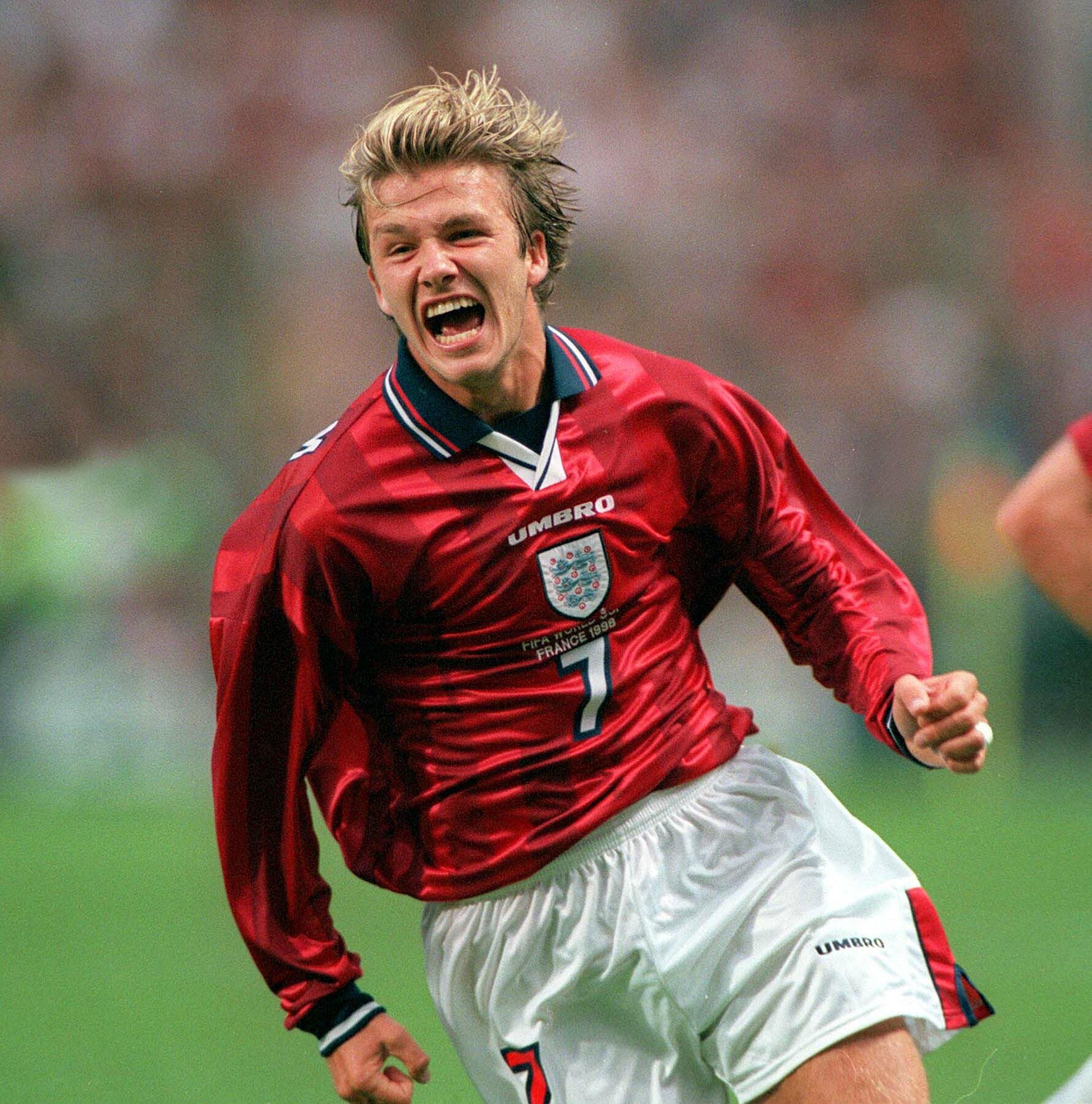 David Beckham at the World Cup in 1998