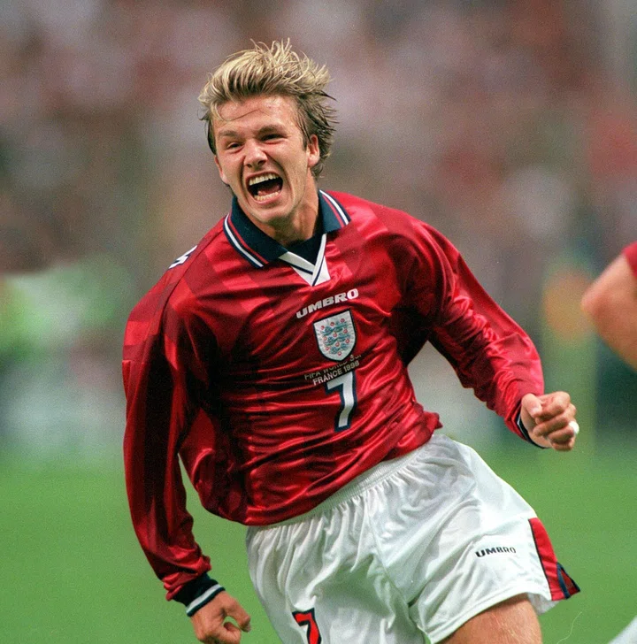 David Beckham at the World Cup in 1998