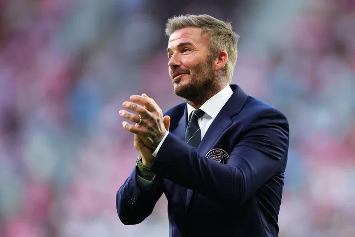 David Beckham wearing his Inter Miami suit