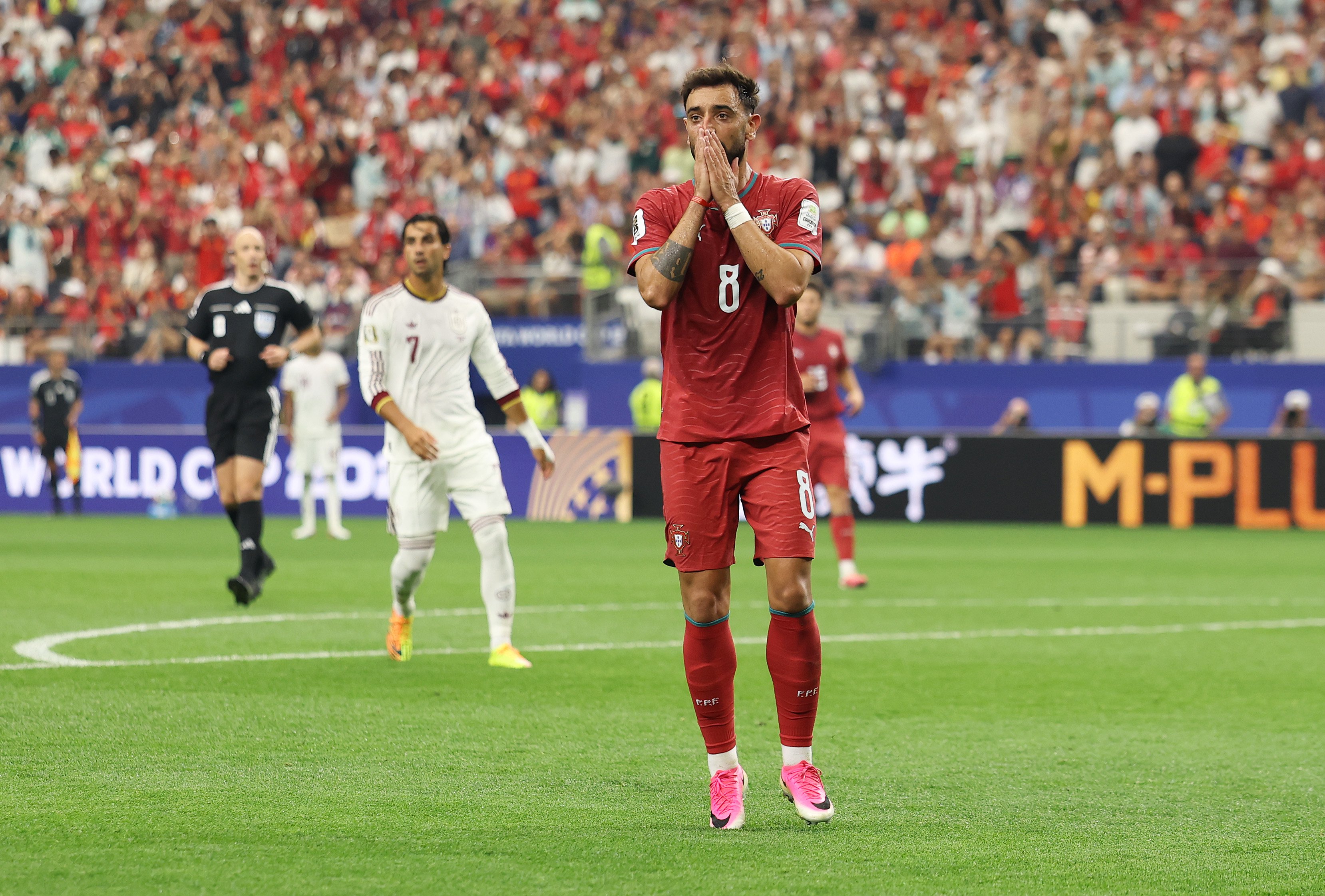 Bruno Fernandes in action for Portugal against Spain