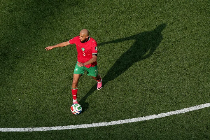 Noussair Mazraoui for Morocco in quarter-final against France