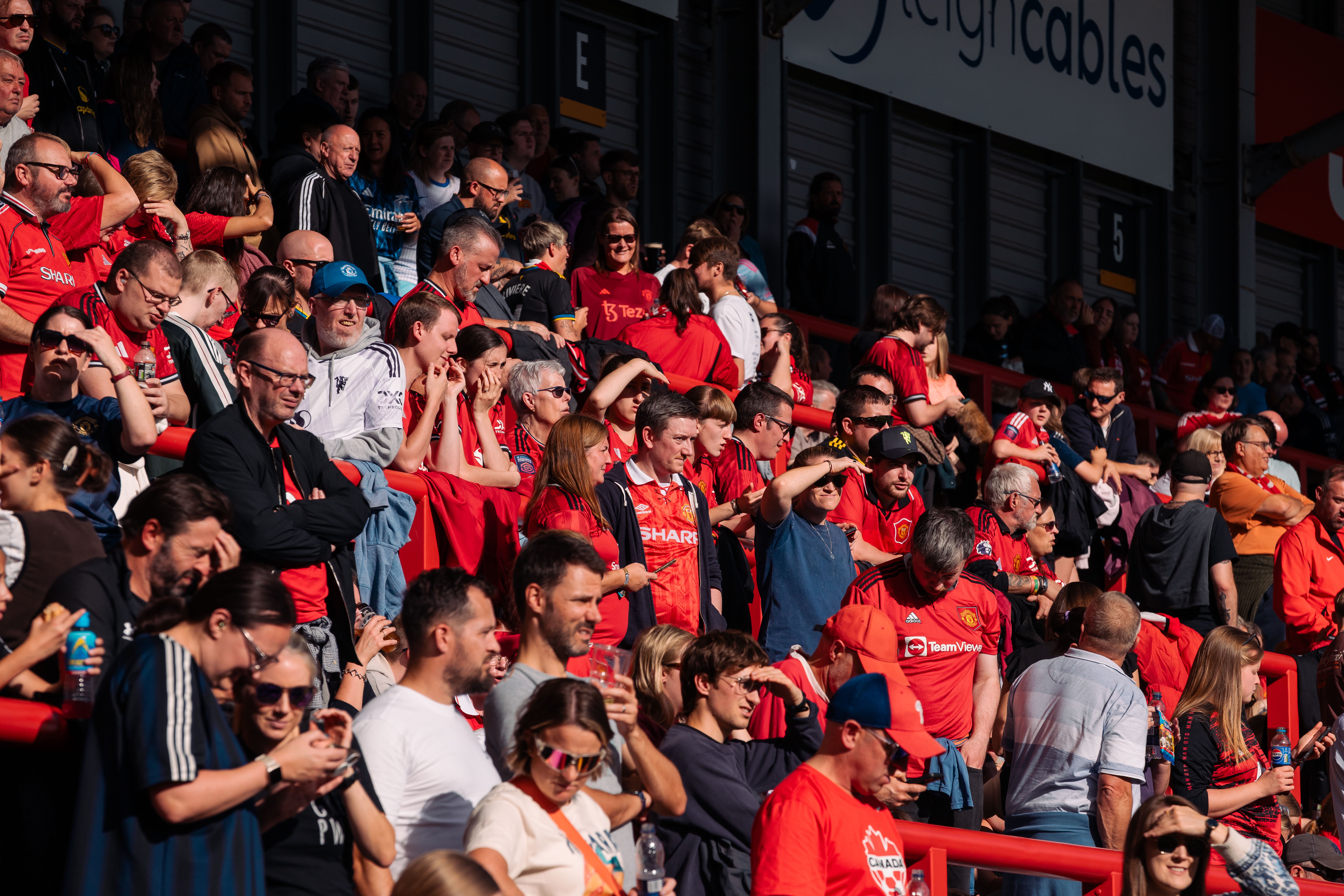 Image of fans on Leigh terrace v Arsenal