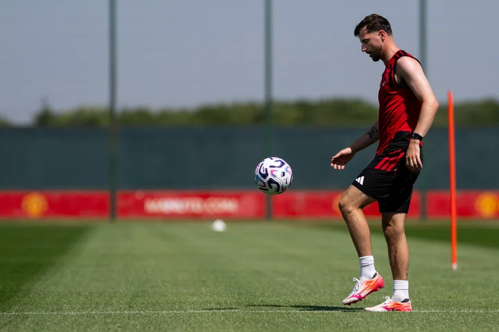 Mason Mount on the ball in training 10 July 2026