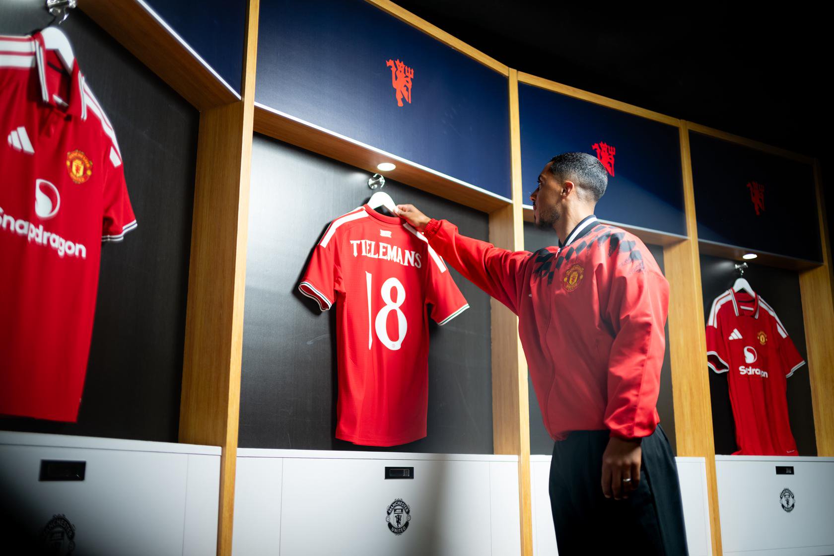 Youri Tielemans with his shirt on a hanger
