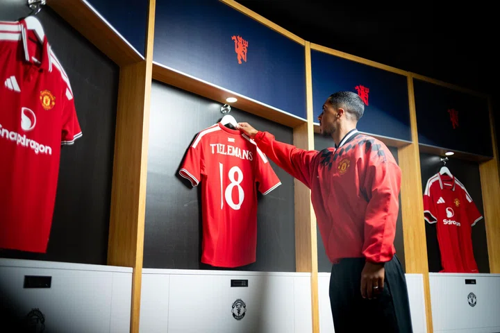 Youri Tielemans with his shirt on a hanger