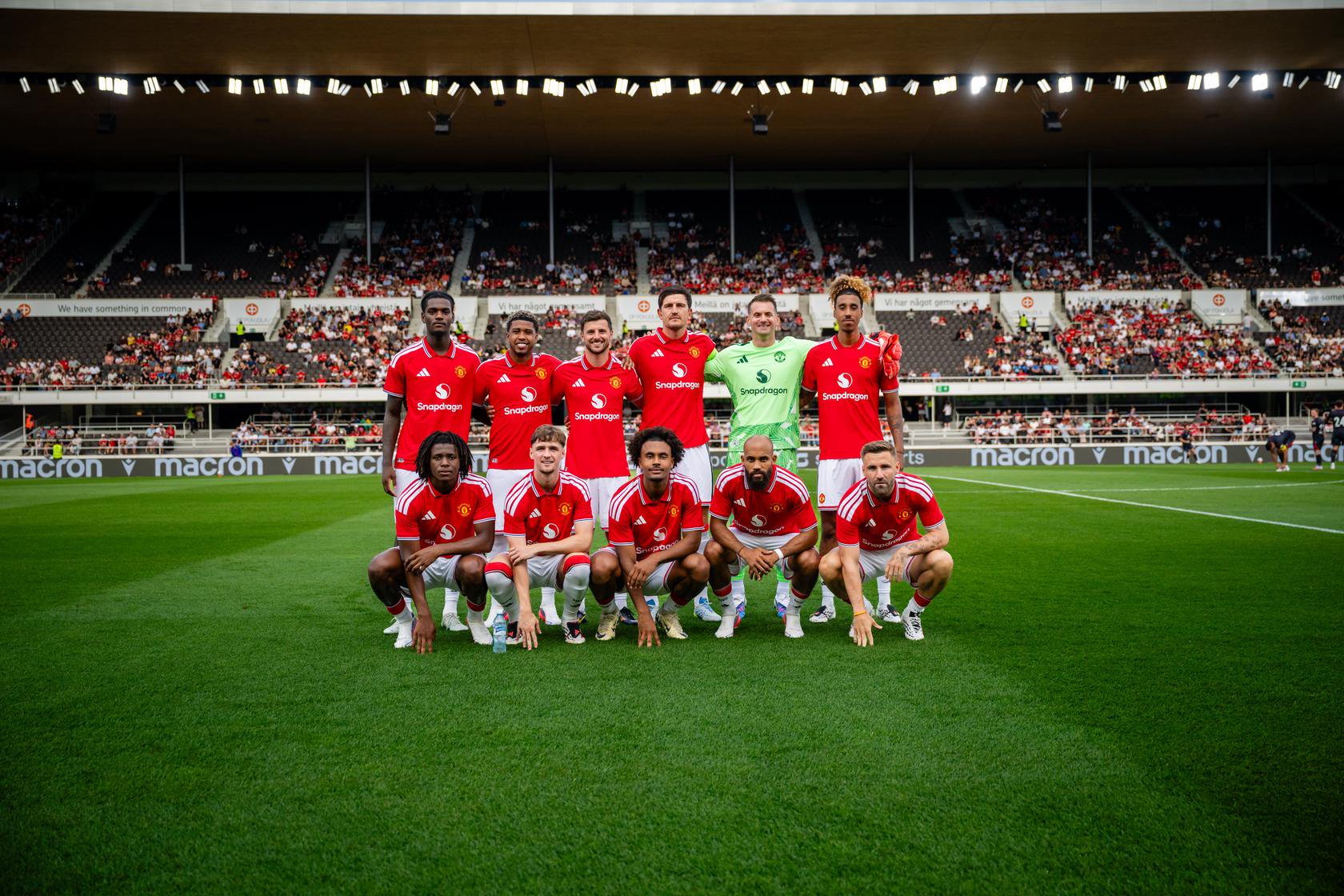 Image of Man Utd starting XI before kick off from pre season friendly v Wrexham