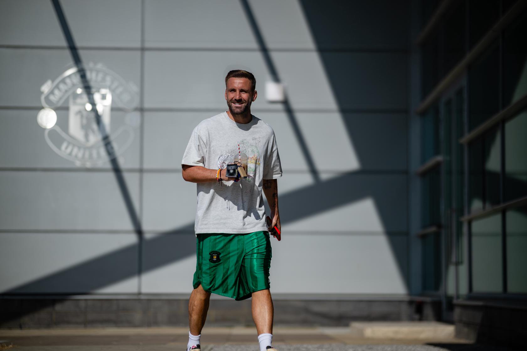 Luke Shaw arrives for training at Carrington | Monday 20 July 2026