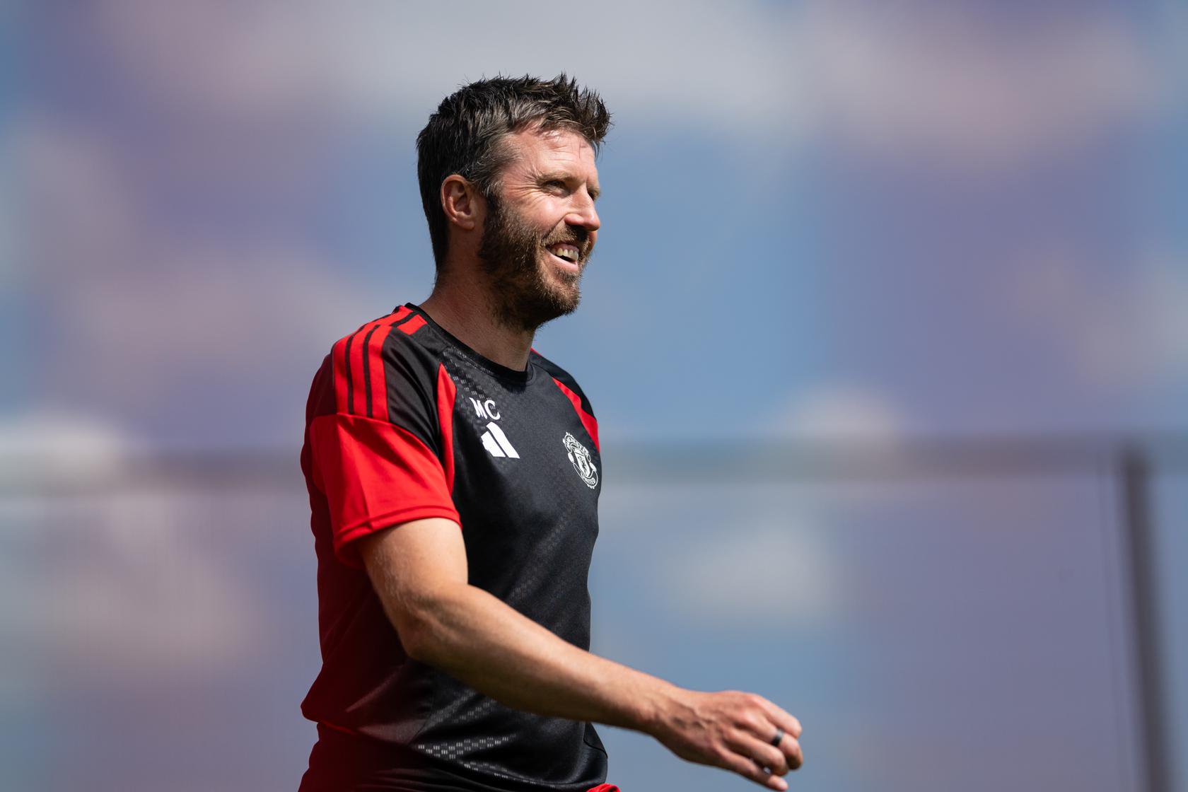 Michael Carrick at training before Rosenborg friendly