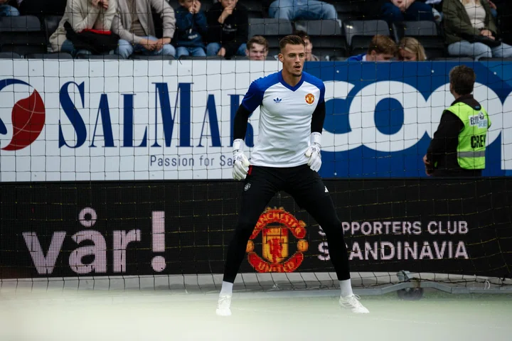 Radek Vitek warming in ahead of Rosenborg vs Manchester United 24 July 2026
