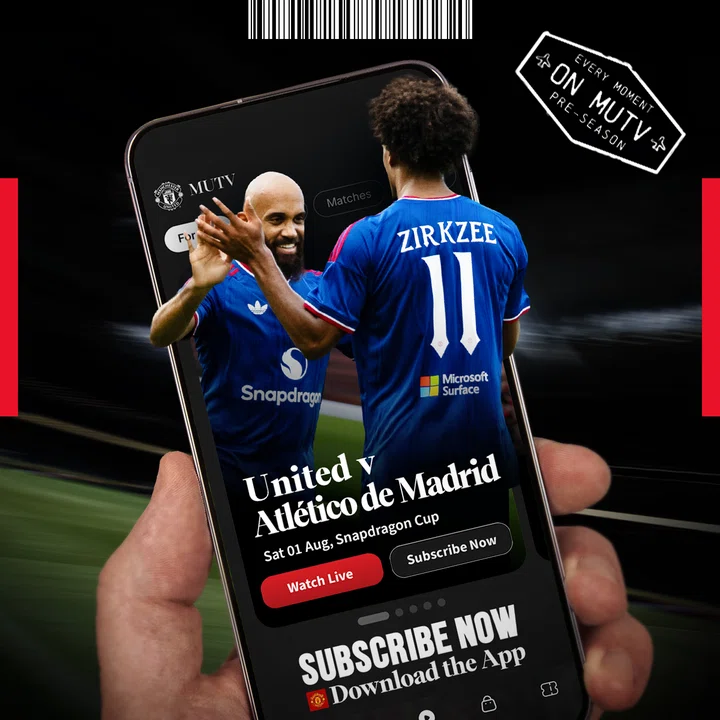 United v Atletico graphic for MUTV