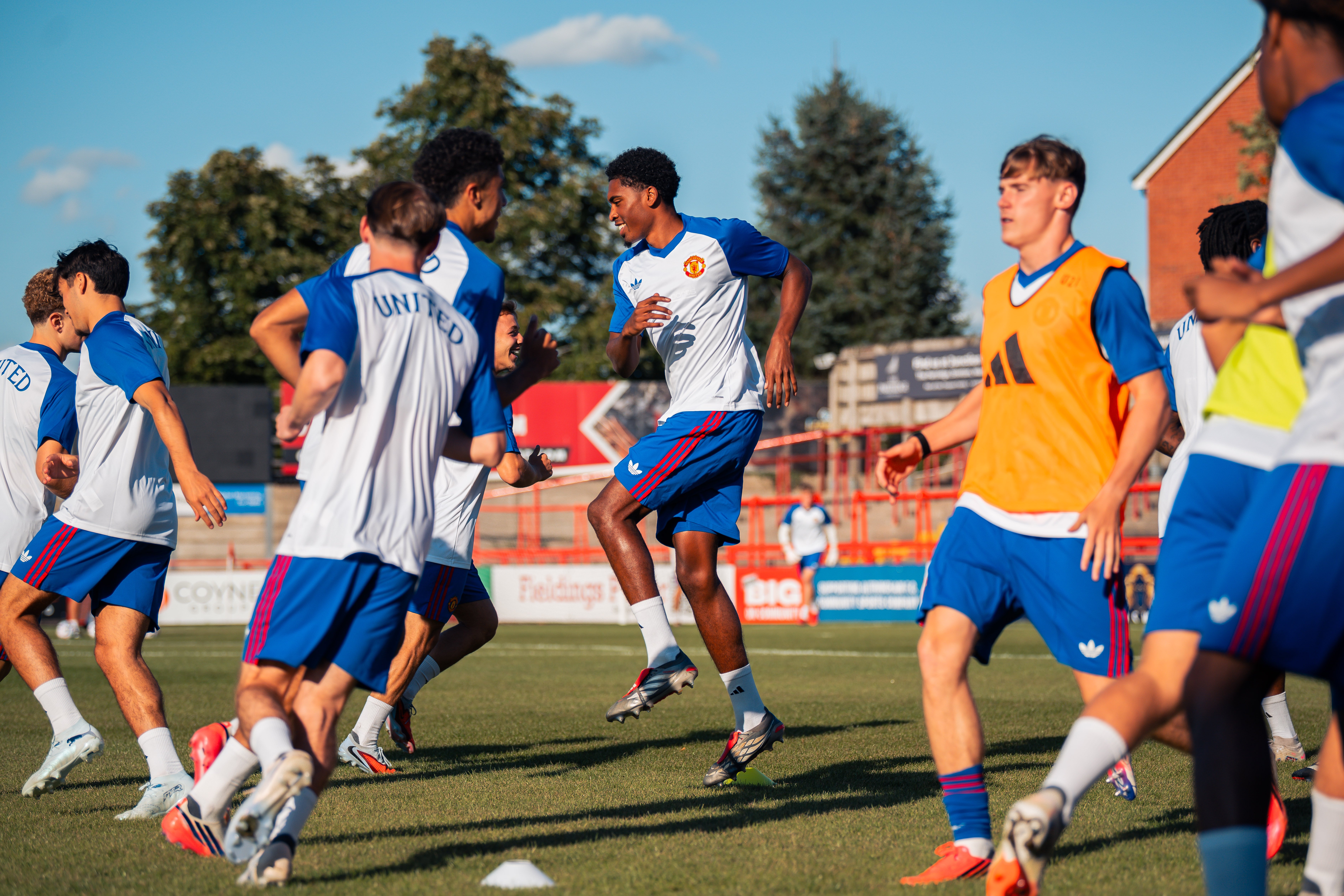 United U21s warm up at Altrincham