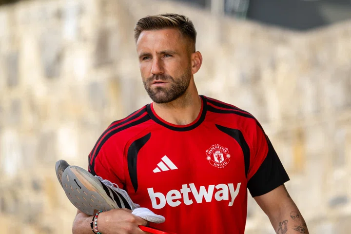Luke Shaw in the betway training top