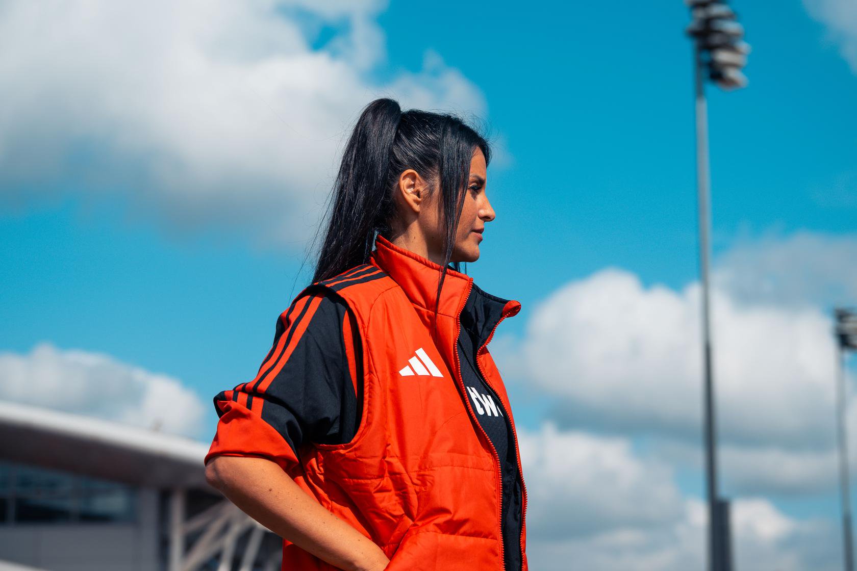Eva Olid before United Women's match against Liverpool