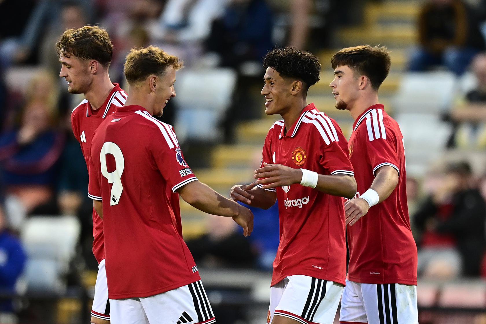 United celebrate JJ Gabriel goal for U21s