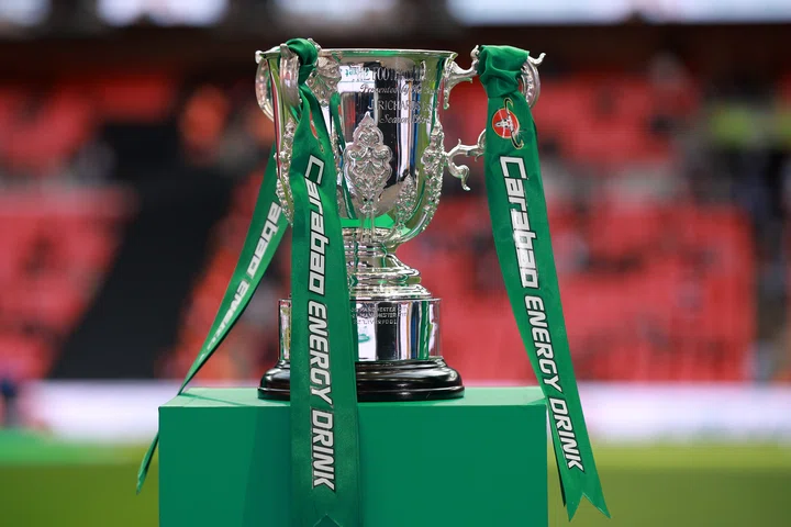 Carabao Cup trophy at Wembley Stadium