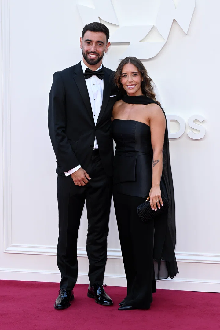 Bruno Fernandes and his wife Ana Pinho PFA Awards