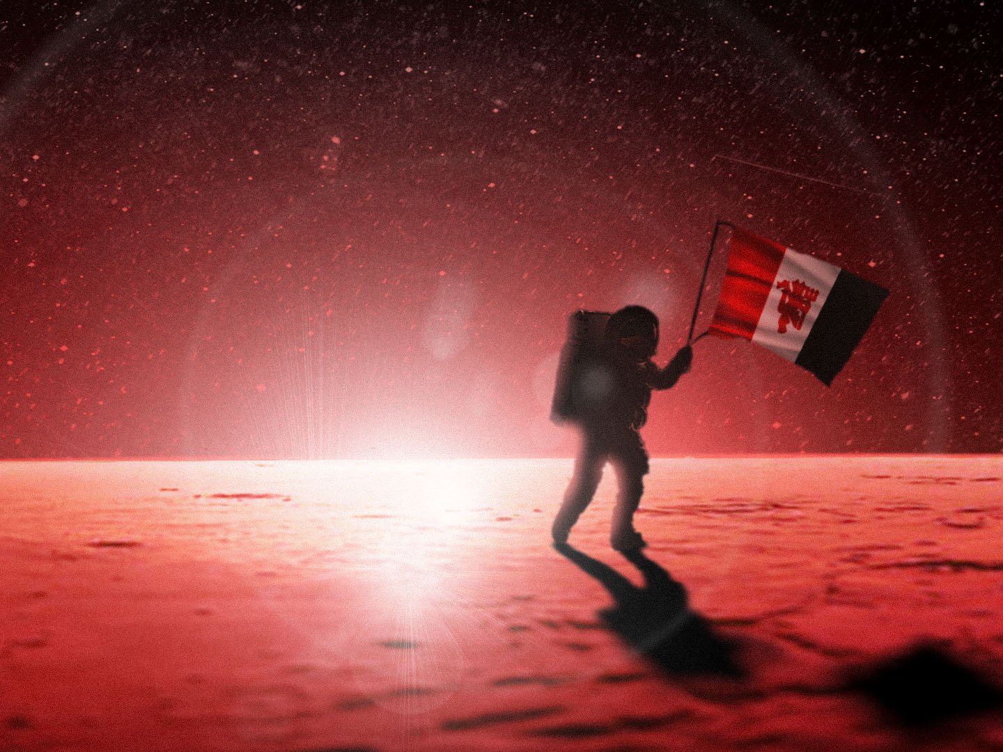 Image of Mars with United flag