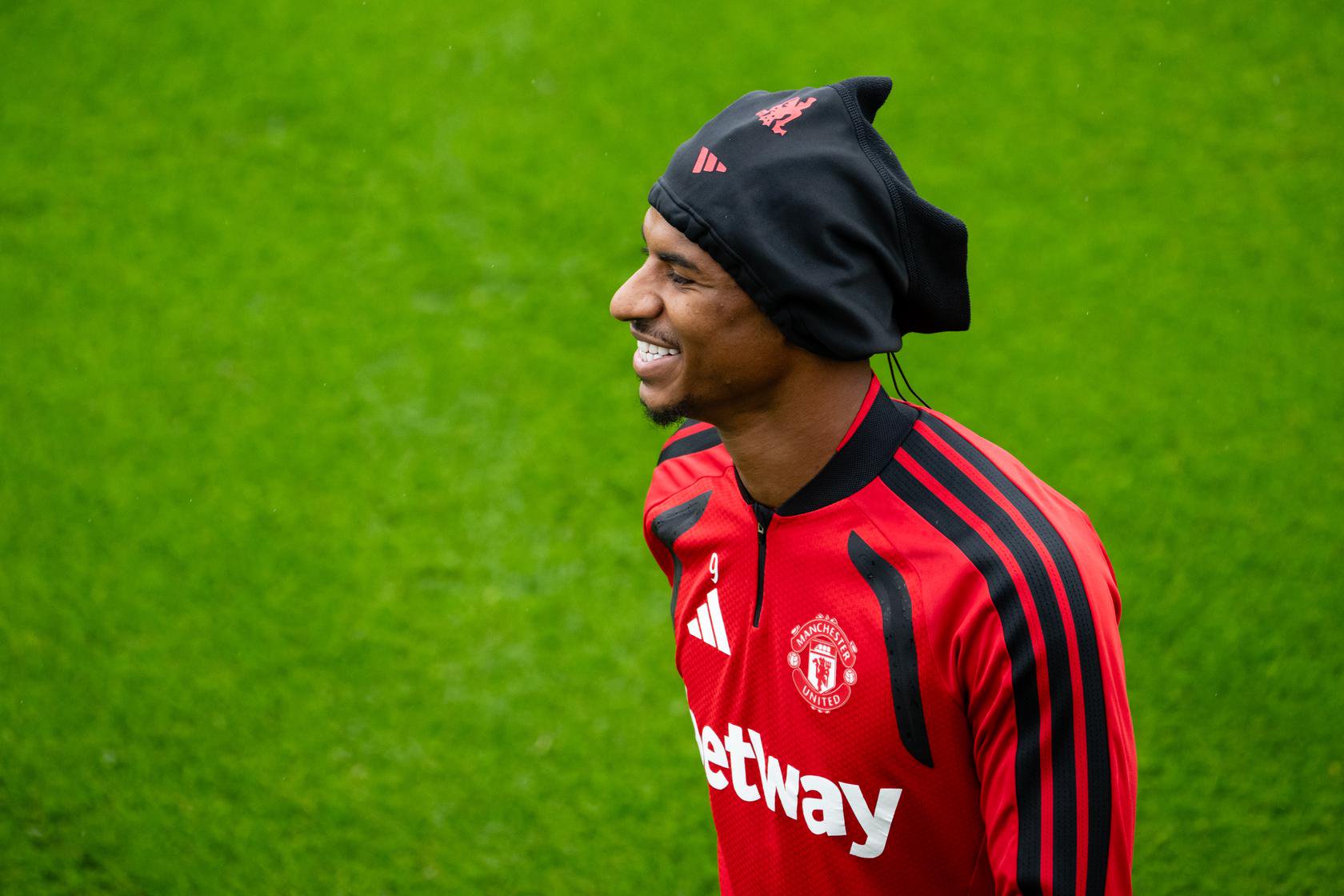 Marcus Rashford training at Carrington