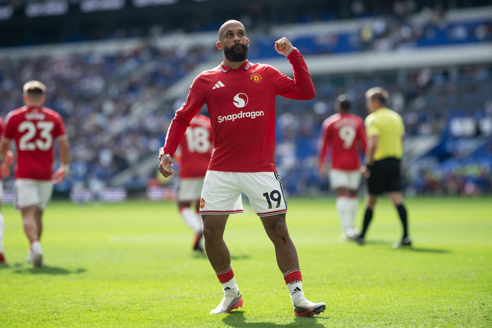 Bryan Mbeumo pumps his fist