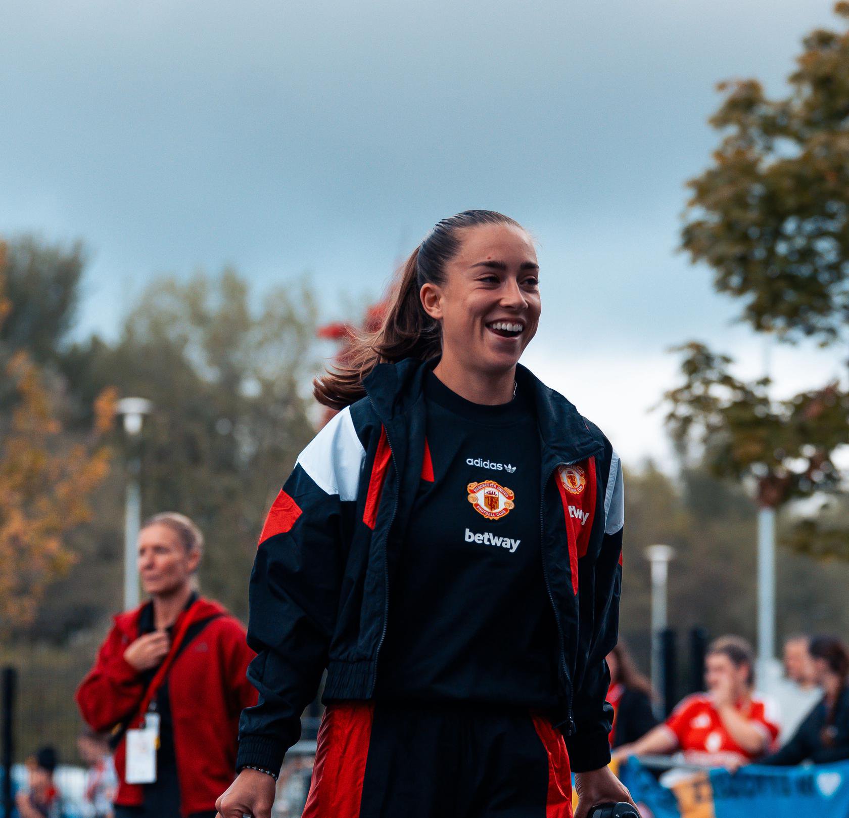 Maya Le Tissier arriving with smile for Chelsea game
