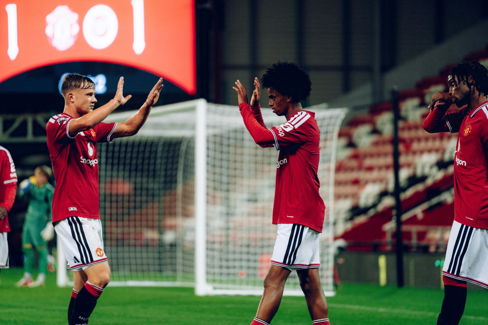 Yuel Helafu celebrates goal against Brentford in PL2