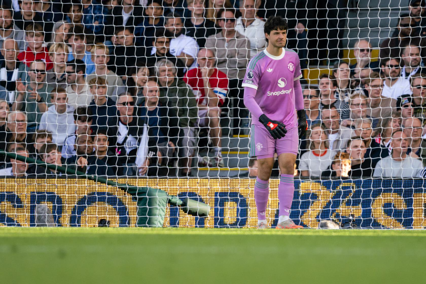 Senne Lammens in goal against Fulham