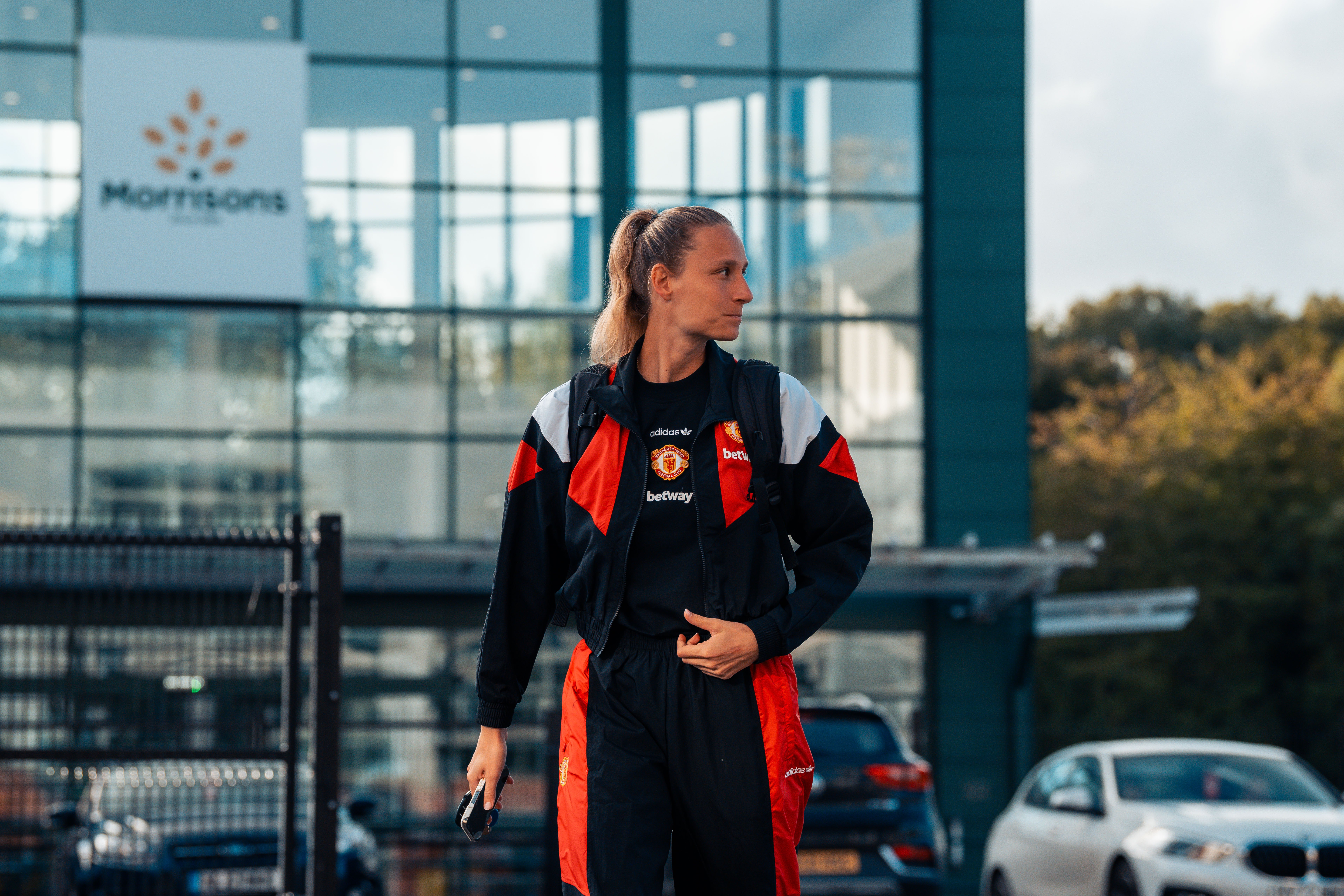 Janina Leitzig arriving for United Women v Sheffield United