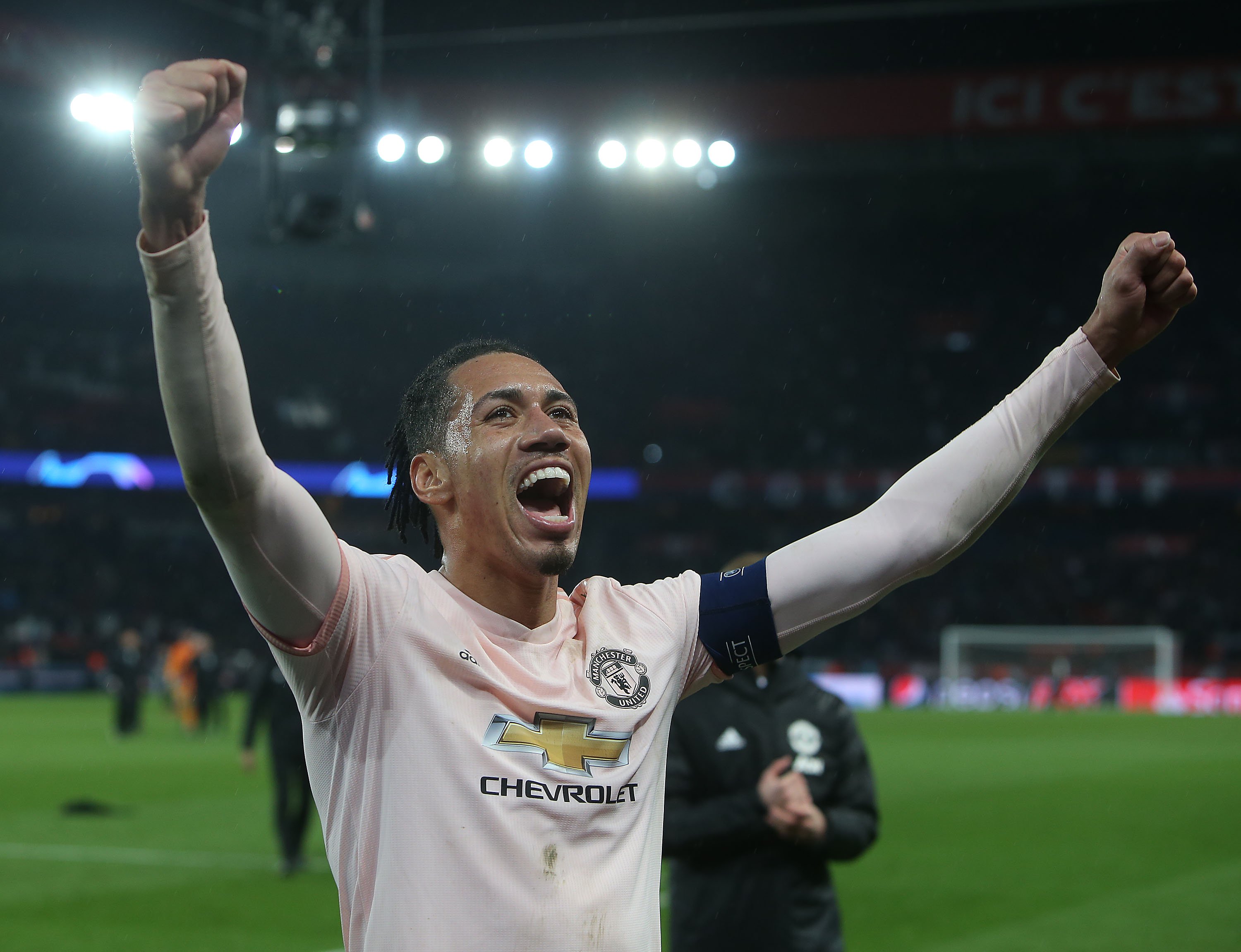 Chris Smalling celebrates PSG win in 2019